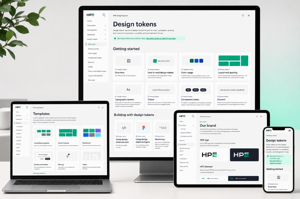 HPE Design System — product interface preview