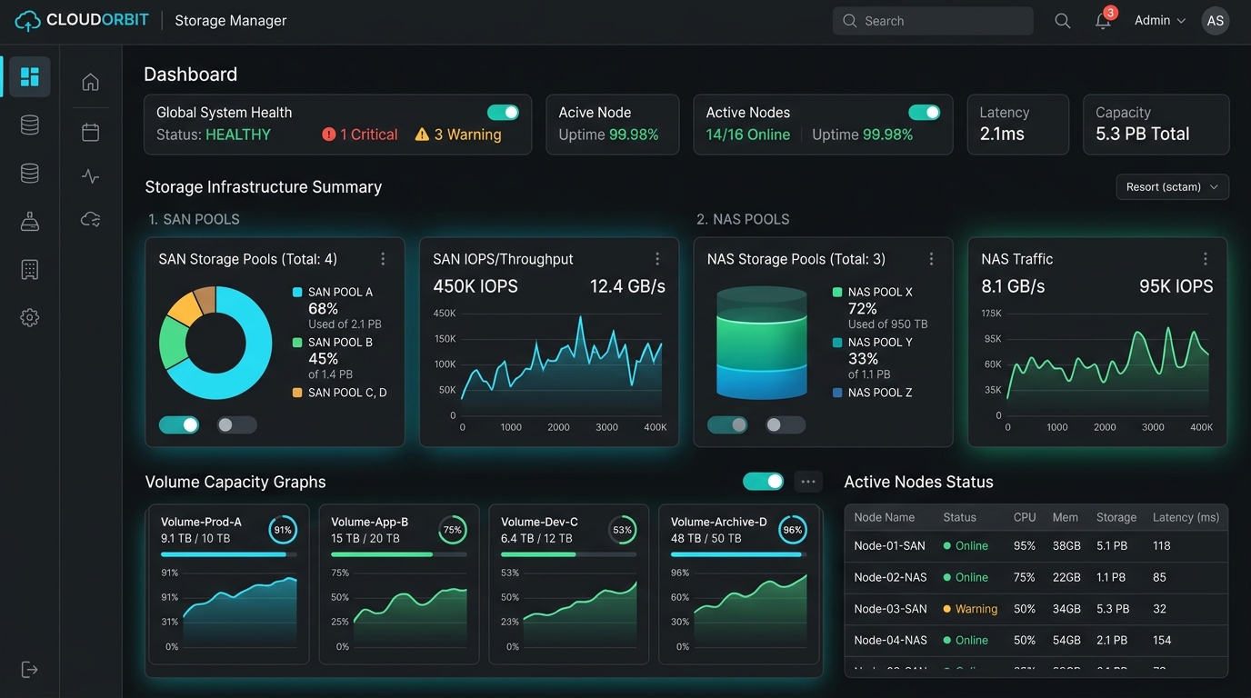 HPE Storage Platform — product interface preview