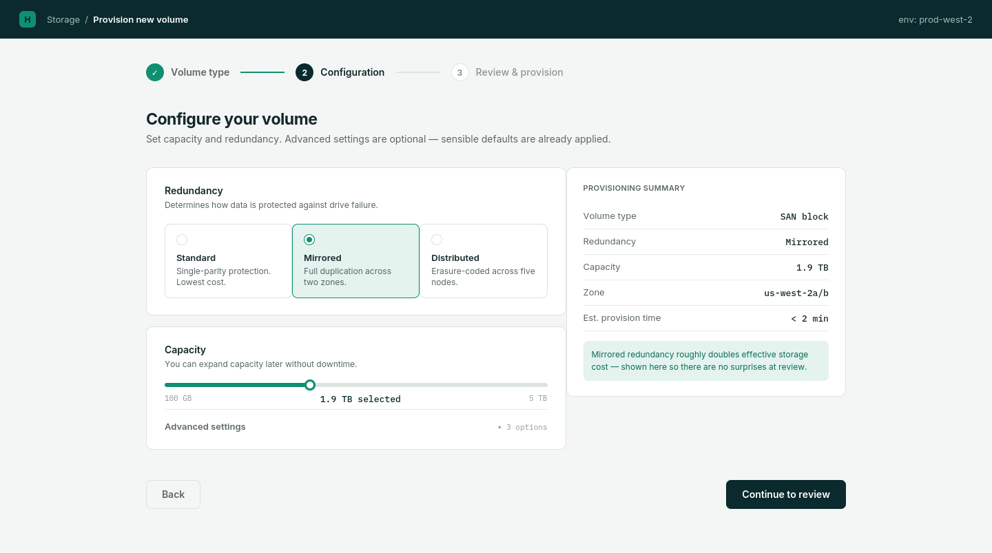 HPE Storage Platform — product interface preview